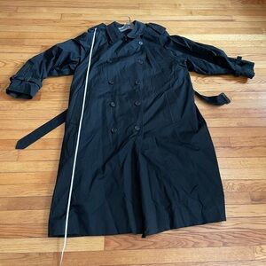 Burberry Men’s 2XL Double-Breasted Belted Long Trench Coat in Black